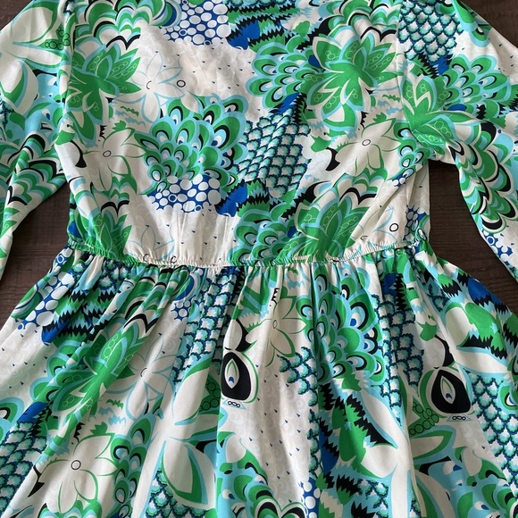 Jodifl Long Puffer Sleeve Belted Floral Dress Size Medium - Picture 3 of 10